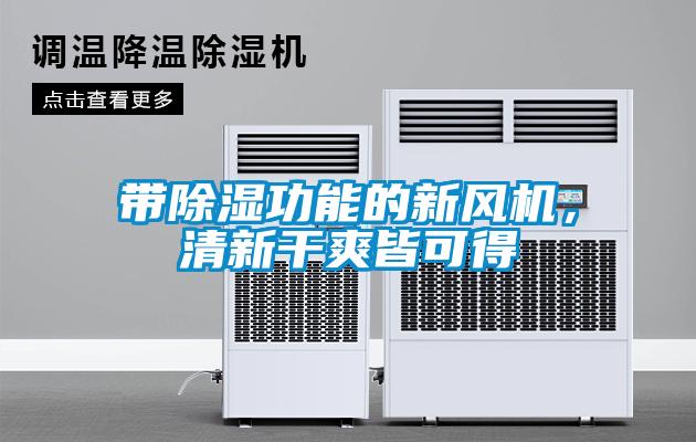 帶除濕功能的新風機，清新干爽皆可得