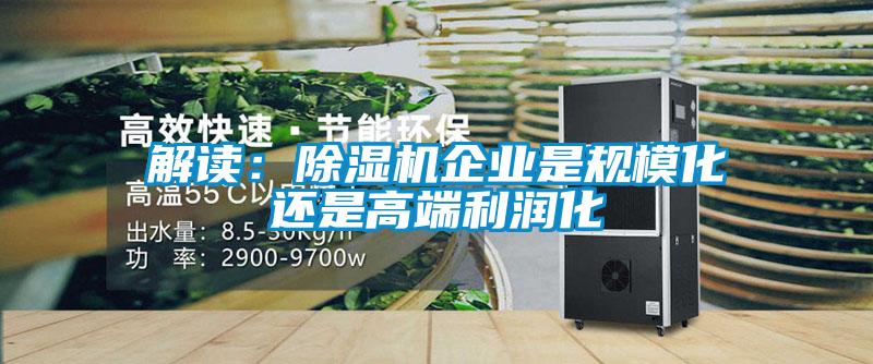 解讀：除濕機企業(yè)是規(guī)?；€是高端利潤化