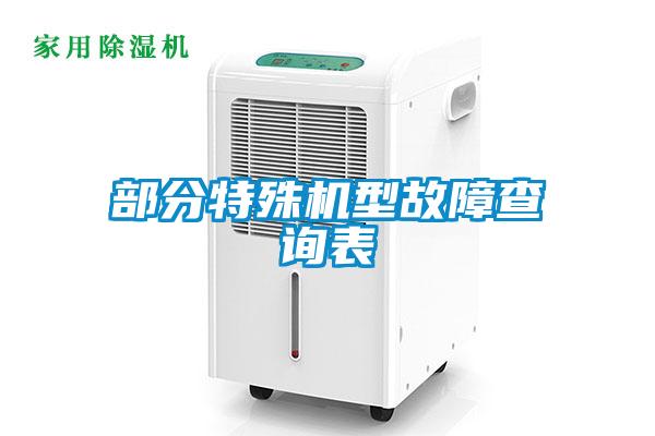 部分特殊機(jī)型故障查詢表