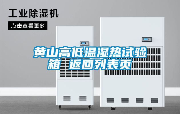 黃山高低溫濕熱試驗(yàn)箱 返回列表頁